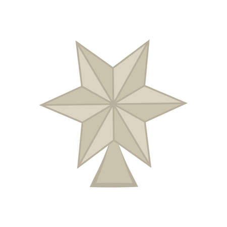 christmas star isolated on white background. Vector flat illustration. Christmas tree decoration.のイラスト素材