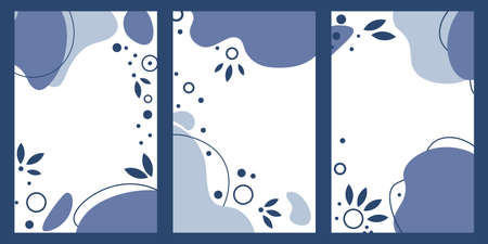A set of abstract backgrounds with geometric shapes. Hand drawn doodle objects and geometric shapes. Vector illustrationのイラスト素材