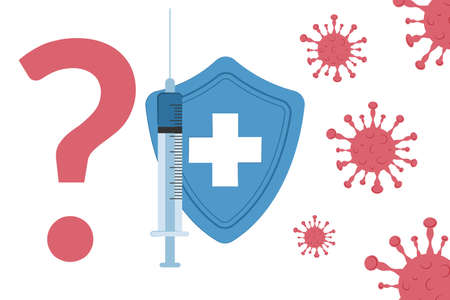 Choice to get vaccinated or not. Fighting the epidemic around the world.のイラスト素材