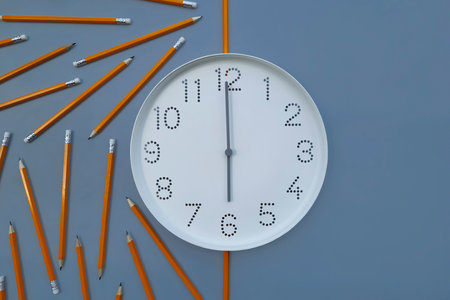 6 oclock. Study time. Back to school. End of the workday.の写真素材