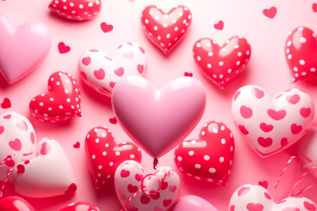 Balloons in the shape of hearts. Valentine day concept for design.の素材