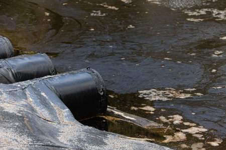 polluted water drains into the ocean. Save the environment