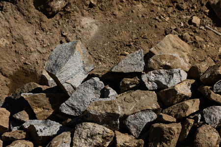 piece of shale rock on nature background. Shale is a fine-grained sedimentary rock.の写真素材
