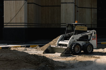 Dubai, UAE, December 28, 2022: A tractor on a construction site in Dubai.のeditorial素材