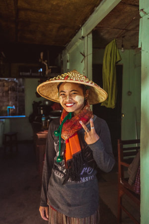 Myanmar, February 18, 2021: Tribes living in isolated areas of Myanmar.のeditorial素材