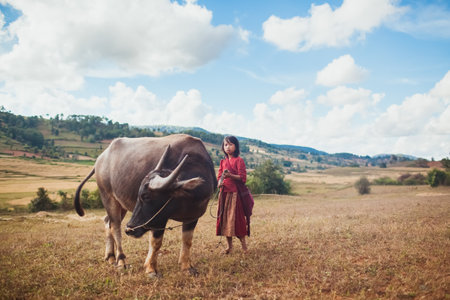Myanmar, February 18, 2021: Tribes living in isolated areas of Myanmar. High quality photoのeditorial素材