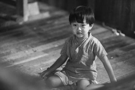 Myanmar, February 18, 2021: Tribes living in isolated areas of Myanmar.のeditorial素材