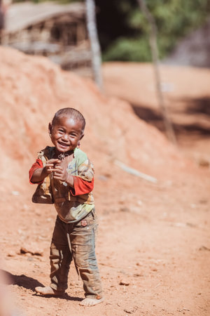Myanmar, February 18, 2021: Tribes living in isolated areas of Myanmar. High quality photo