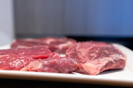 A large and delicious beef steak is a great way to taste meatの写真素材