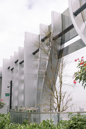Singapore, 14 February 2023: Sky Garden walk at the Newest Singapore Skyscraper Capita Spring...