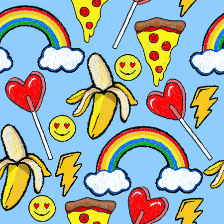 Pattern of stickers embroideryのイラスト素材