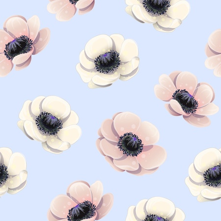 Seamless pattern with  anemone flowers.のイラスト素材