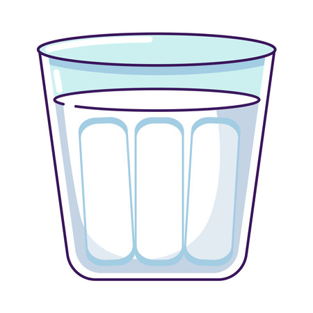 Glass of milk. Dairy product in glass. Simple flat design vector illustration. Bottle of milk for National dairy month and World Milk Day.のイラスト素材