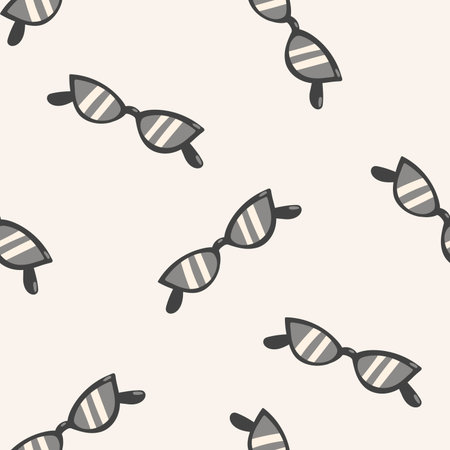 Seamless pattern made with cat eye sunglasses. Feminine summer accessory. Vintage shape glasses. Minimal design.のイラスト素材