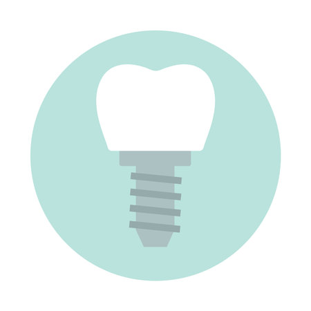 The symbol of tooth restoration. A dental implantのイラスト素材