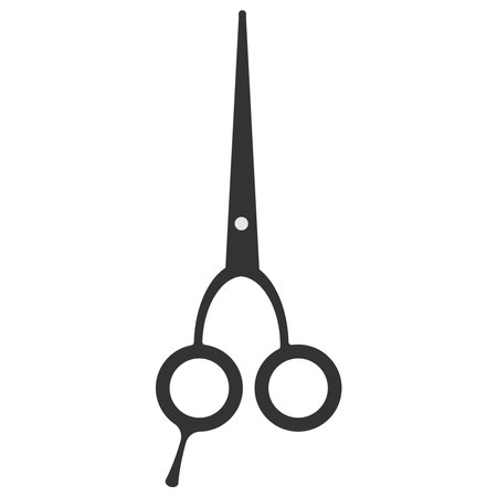 Black hairdressers scissors isolated vector icon.のイラスト素材