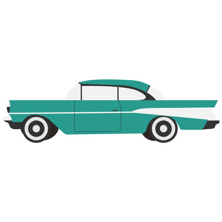 Retro car isolated on white background. vector illustration.のイラスト素材