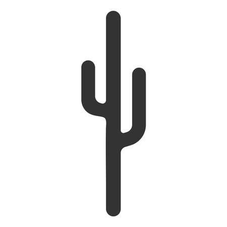 Black silhouette of a cactus. vector iconのイラスト素材