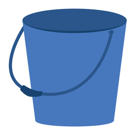 plastic bucket icon. flat vector illustrationのイラスト素材