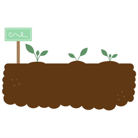 Plants in the vegetable garden. Flat vector illustration of a gardenのイラスト素材