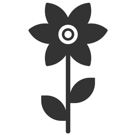 Flower silhouette. Vector flat iconのイラスト素材