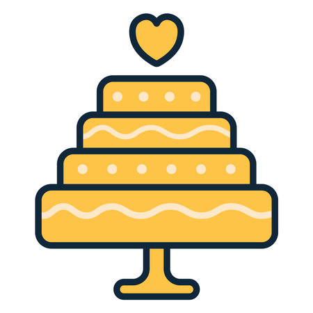A wedding cake. Vector iconのイラスト素材