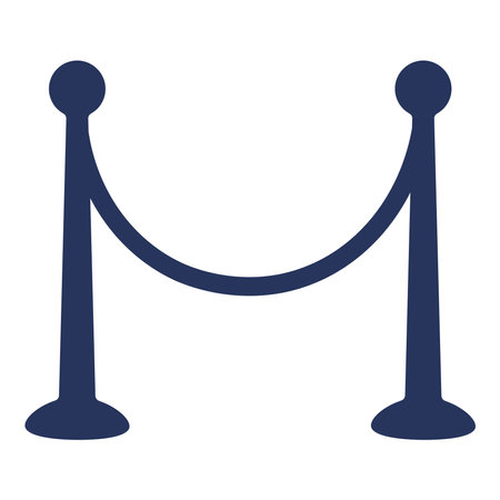 Barrier rope. Vector silhouette iconのイラスト素材