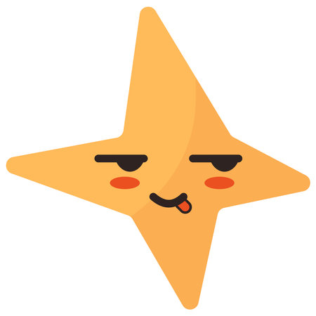 Hand-drawn star kawaii element. Vector iconのイラスト素材