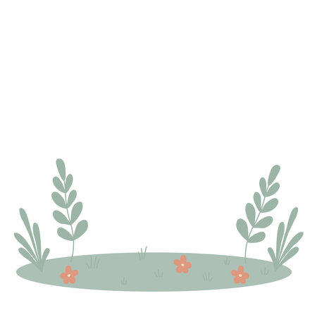 Green lawn. Vector illustration for childrenのイラスト素材