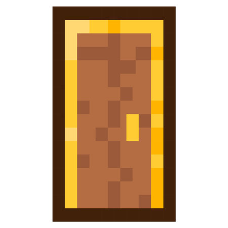 Door for 8-bit games. Vector icon in pixel art styleのイラスト素材