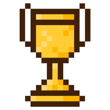 Winner's Cup for 8-bit games. Vector icon in pixel art styleのイラスト素材