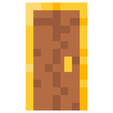 Door for 8-bit games. Vector icon in pixel art styleのイラスト素材