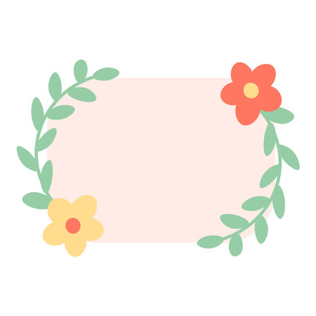 Minimalist floral background with pastel leaves and flowers simple decorative template for greeting card invitation or bannerのイラスト素材