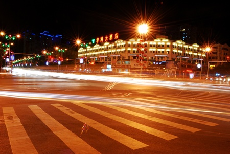 Modern urban landscape at nightのeditorial素材