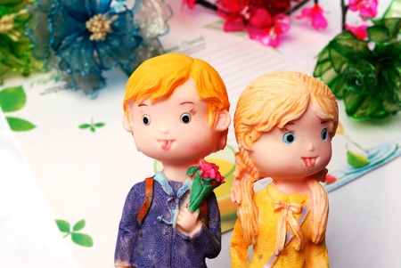 Couples in couple figurine, Valentine's Day giftsの写真素材