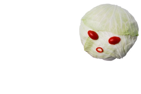 White cabbage on white. Isolated.の写真素材