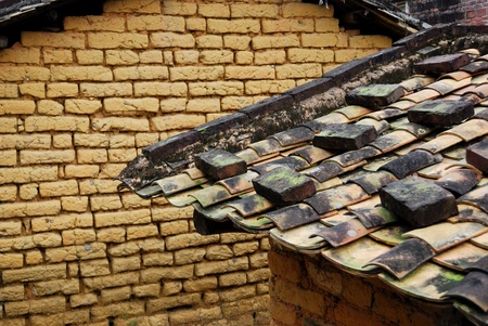 Background of the old brick wall close-upの写真素材