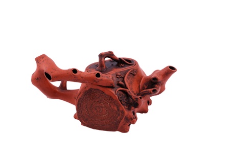 Purple Sand Teapot isolated on a white backgroundの写真素材