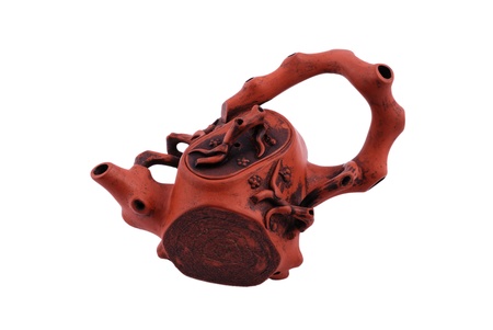 Purple Sand Teapot isolated on a white backgroundの写真素材