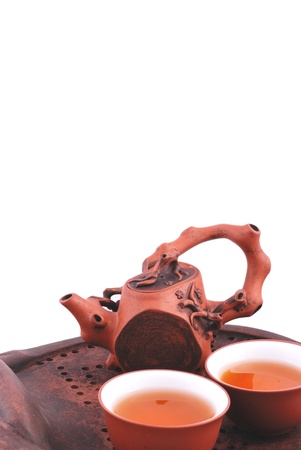 Purple sand tea isolated on a white backgroundの写真素材