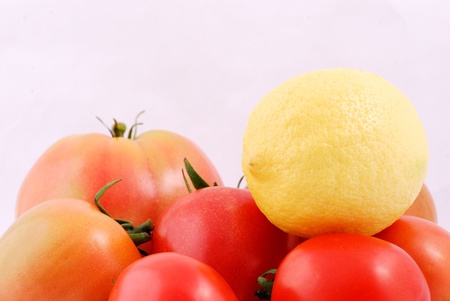 Tomatoes isolated on a white backgroundの写真素材