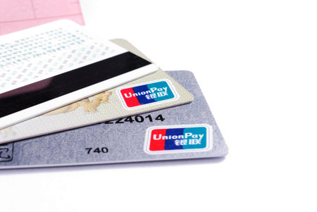 Bank cards isolated on a white background