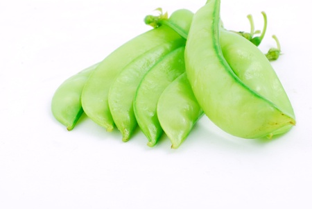 Peas isolated on a white backgroundの写真素材