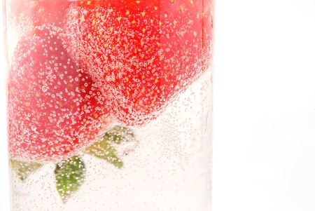 On drink bubbly red strawberryの写真素材