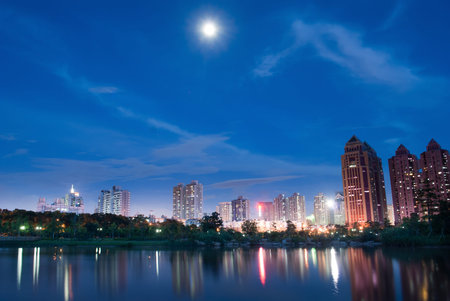 China city of Shenzhen at night