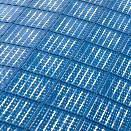 background of Blue solar panelsの写真素材