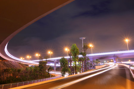 night view of the bridge and city in shenzhen china