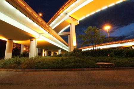 night view of the bridge and city in shenzhen china