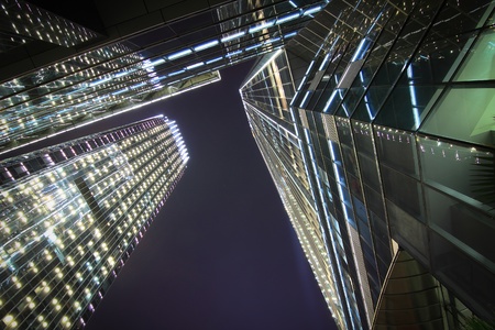 looking up the modern buildings in shenzhenの写真素材