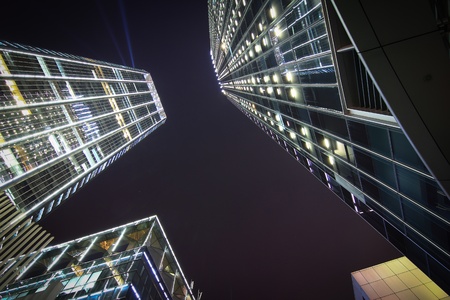 looking up the modern buildings in shenzhenの写真素材